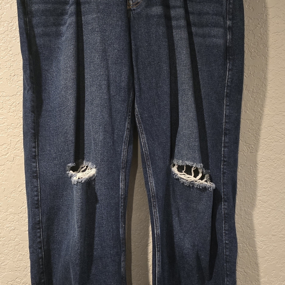 Hollister Dark Blue Distressed Flare Jeans